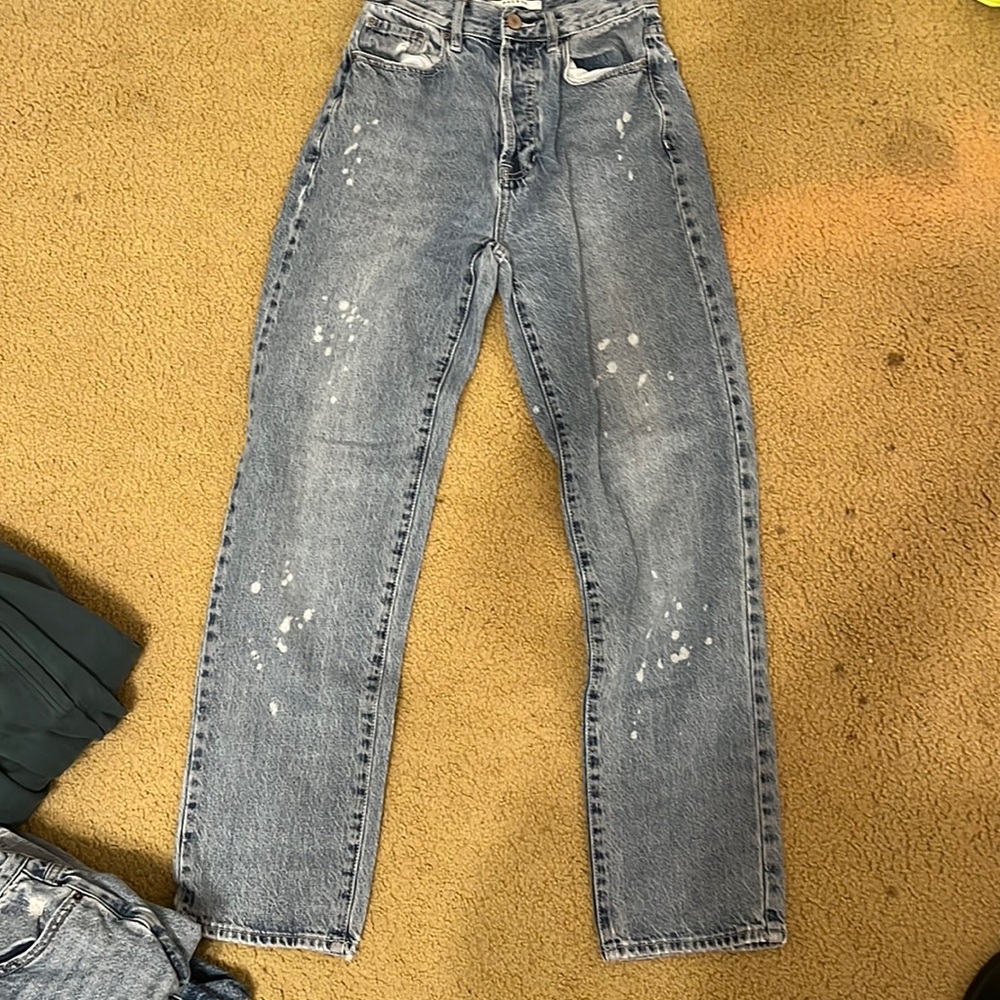 Pacsun High Rise Dad Jean, Hand Embroidered Flowers